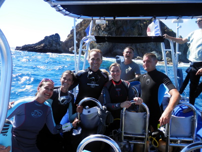 plongeurs du club sur le bateau